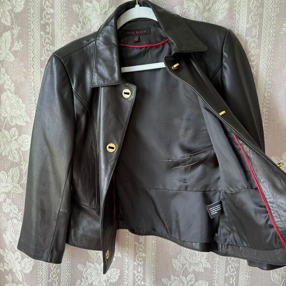 Anne Klein Women's Black Leather Jacket - Picture 7 of 7